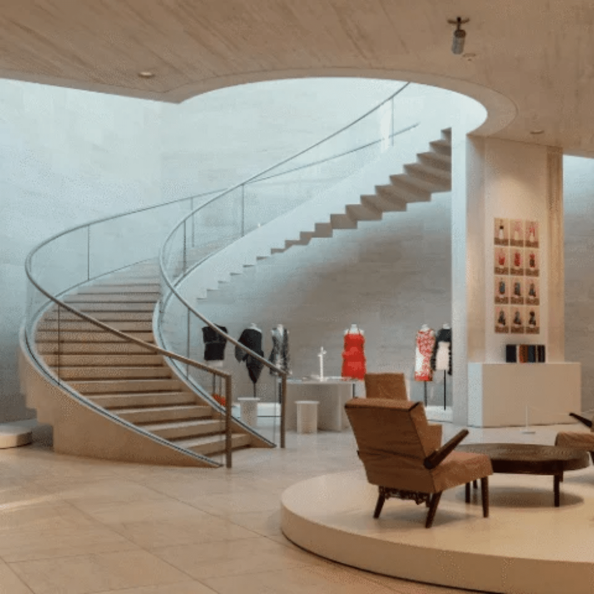 Boutique élégante avec mise en scène de collections